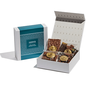 Haigh's Milk & Dark Selection Teal Hamper Box ($79)